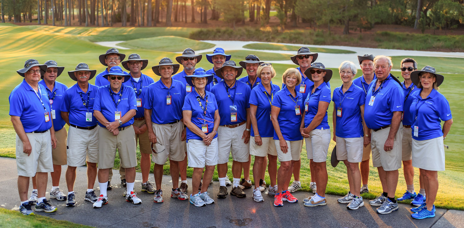 A group of volunteers at a past THE PLAYERS Championship.